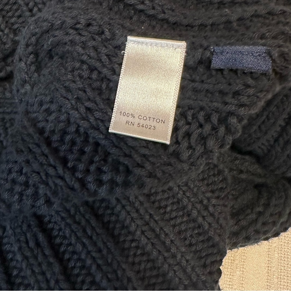 Banana Republic Deep Black Cable Knit V-Neck Sweater - Picture 12 of 13